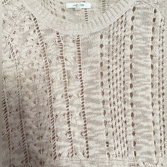 Maurices Women’s Open Stitch Sweater Tunic Top Shirt Light Pink Medium M - Picture 3 of 6